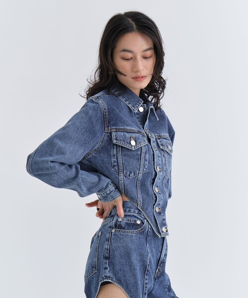 《12/3まで期間限定》【JOHN LAWRENCE SULLIVAN/ジョンローレンスサリバン】WASHED DENIM CUTTING JACKET/ウォッシュドデニムカッティングジャケット