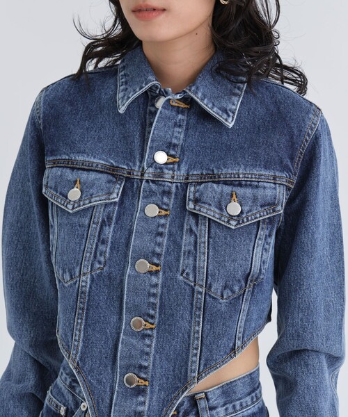《12/3まで期間限定》【JOHN LAWRENCE SULLIVAN/ジョンローレンスサリバン】WASHED DENIM CUTTING JACKET/ウォッシュドデニムカッティングジャケット
