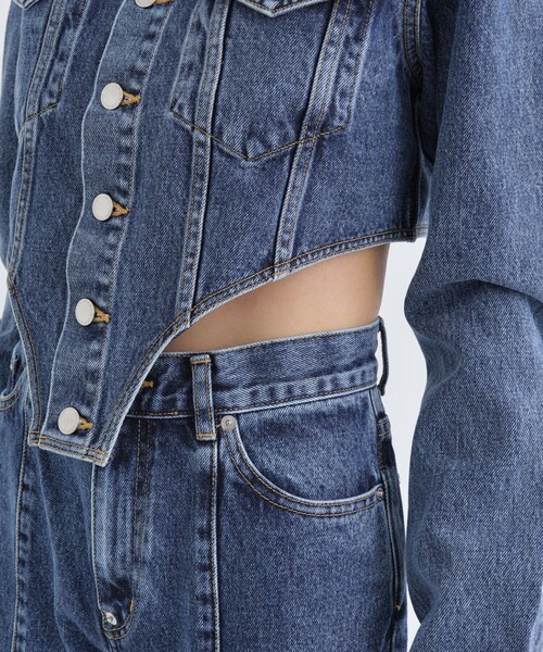 《12/3まで期間限定》【JOHN LAWRENCE SULLIVAN/ジョンローレンスサリバン】WASHED DENIM CUTTING JACKET/ウォッシュドデニムカッティングジャケット