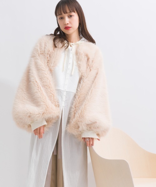 terrace（テラス）の「ショート丈 ファーボレロ（カーディガン/ボレロ