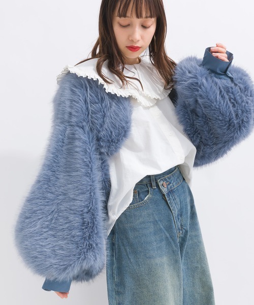 terrace（テラス）の「ショート丈 ファーボレロ（カーディガン/ボレロ