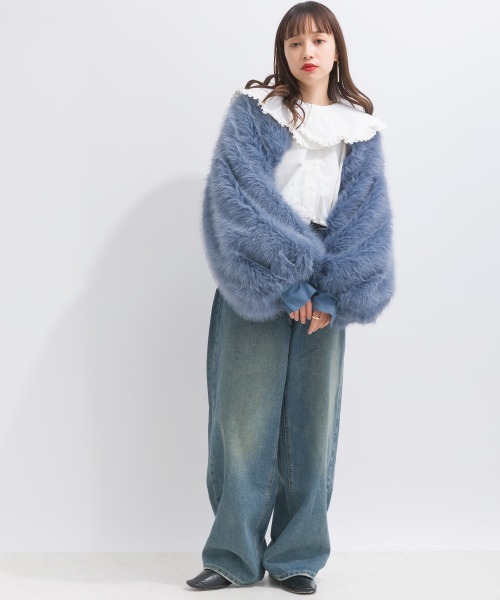 terrace（テラス）の「ショート丈 ファーボレロ（カーディガン/ボレロ