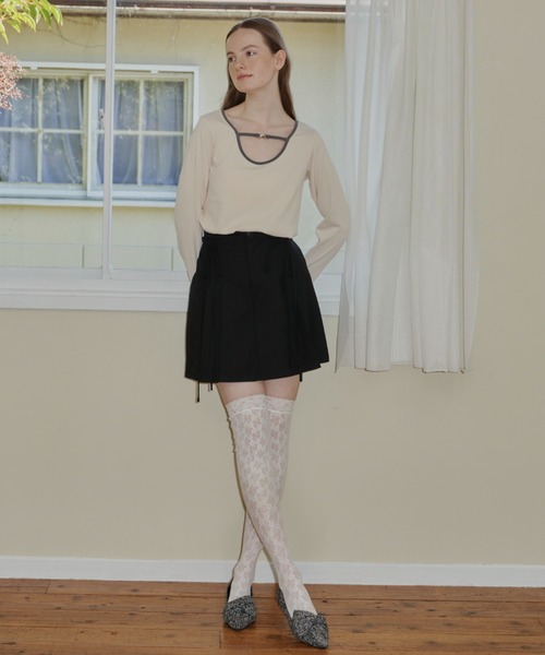 idem（イデム）の「2way heart metal tops/ロングスリーブリブトップス（Tシャツ/カットソー・レディース・グレー/アイボリー・FREE）」の19枚目の写真