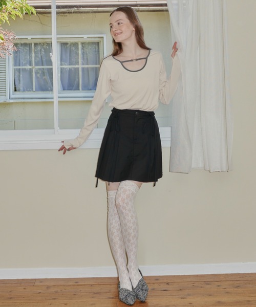 idem（イデム）の「2way heart metal tops/ロングスリーブリブトップス（Tシャツ/カットソー・レディース・グレー/アイボリー・FREE）」の20枚目の写真