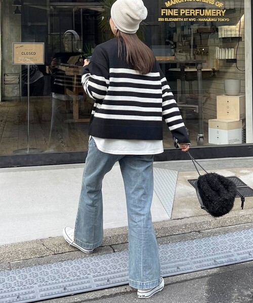 fredy emue（フレディエミュ）の「ハイネック袖スリットプルオーバーニット（ニット/セーター・レディース・レッド/ホワイト系その他/ブラック系その他/グレー系その他・38）」の15枚目の写真