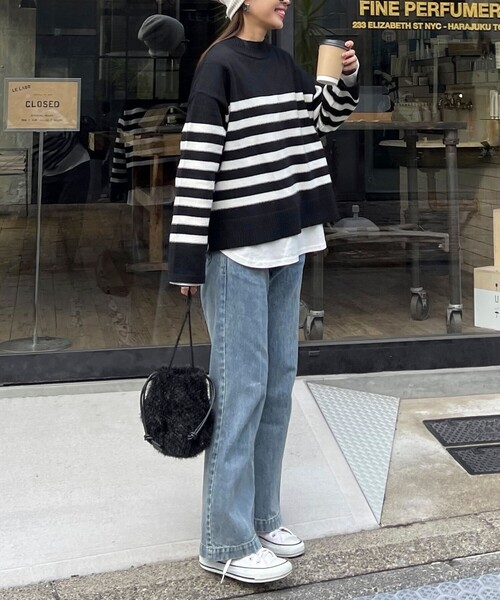 fredy emue（フレディエミュ）の「ハイネック袖スリットプルオーバーニット（ニット/セーター・レディース・レッド/ホワイト系その他/ブラック系その他/グレー系その他・38）」の16枚目の写真