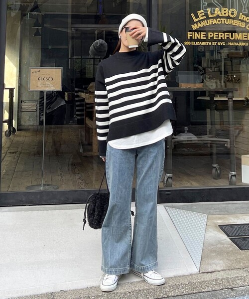 fredy emue（フレディエミュ）の「ハイネック袖スリットプルオーバーニット（ニット/セーター・レディース・レッド/ホワイト系その他/ブラック系その他/グレー系その他・38）」の17枚目の写真