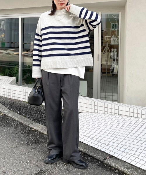 fredy emue（フレディエミュ）の「ハイネック袖スリットプルオーバーニット（ニット/セーター・レディース・レッド/ホワイト系その他/ブラック系その他/グレー系その他・38）」の18枚目の写真