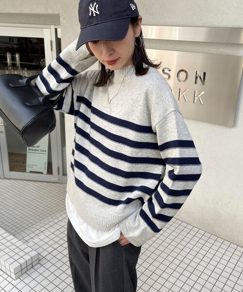 fredy emue（フレディエミュ）の「ハイネック袖スリットプルオーバーニット（ニット/セーター・レディース・レッド/ホワイト系その他/ブラック系その他/グレー系その他・38）」の21枚目の写真