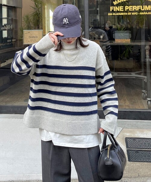 fredy emue（フレディエミュ）の「ハイネック袖スリットプルオーバーニット（ニット/セーター・レディース・レッド/ホワイト系その他/ブラック系その他/グレー系その他・38）」の22枚目の写真