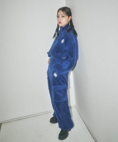 ANDGEEBEE（アンジービー）の「ボアブルゾンパンツセット（その他トップス・レディース・ブルー/ホワイト・FREE）」の3枚目の写真