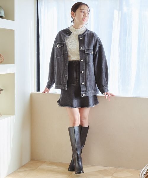 mysty woman（ミスティウーマン）の「フレアミディデニムスカート 996918（デニムスカート・レディース・ネイビー/ブルー/ブラック・FREE）」の19枚目の写真