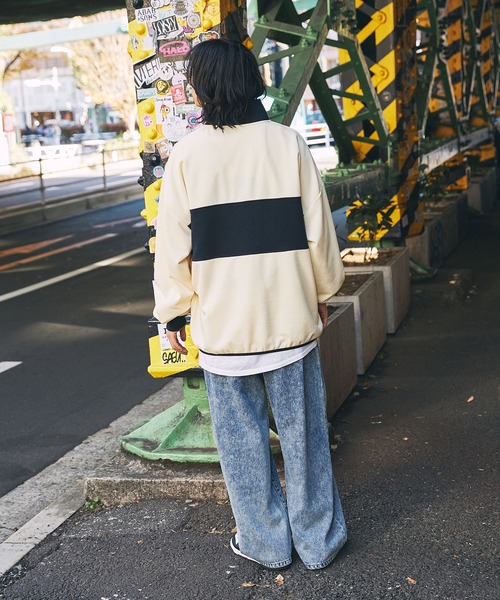 U.S. POLO ASSN.(ユーエスポロアッスン)の「U.S. POLO ASSN. 別注 ワンポイントロゴ刺繍スタンドネックスウェットハーフジップ ビッグシルエット(スウェット・メンズ・ブラック×グレー/ホワイト系/グレー系/ベージュ/アイボリー/ブラック/アッシュグレー・L/M/S)」の19枚目の写真