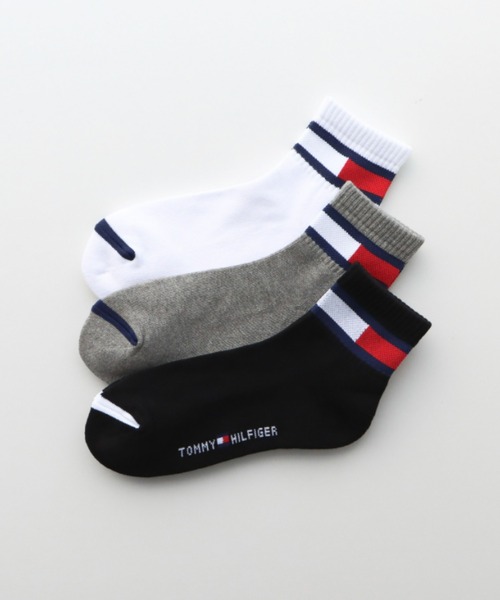 TOMMY HILFIGER(トミーヒルフィガー)の「【3足セット】TOMMY HILFIGER レディース メンズ 抗菌防臭 足底パイル フラッグ ショートソックス 93481521/92554021(ソックス/靴下・メンズ・その他3/ブラック/その他2・25~27cm/23~25cm)」の3枚目の写真