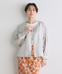 INED CLARO（イネドクラロ）の「イージーケアリネン ノーカラーブルゾン【セットアップ対応】（ブルゾン）」