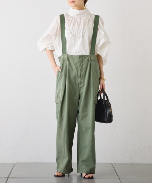 PUAL CE CIN（ピュアルセシン）の「サスペンダー付きカーゴパンツ（カーゴパンツ・レディース・ブラック/カーキ・FREE）」の3枚目の写真