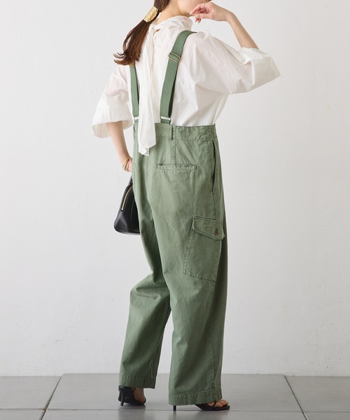 PUAL CE CIN（ピュアルセシン）の「サスペンダー付きカーゴパンツ（カーゴパンツ・レディース・ブラック/カーキ・FREE）」の5枚目の写真