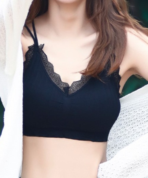 Lace Ladies(レースレディース)の「レース付き バック クロス ノンワイヤー ブラ(ナイトブラ・レディース・ホワイト/ベージュ/ミント/グレイッシュベージュ/ブルーグレー/ブラック・FREE)」の18枚目の写真