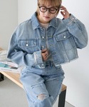forksy.(フォルクシー)の【forksy.】クロップドデニムGジャン/箔プリント