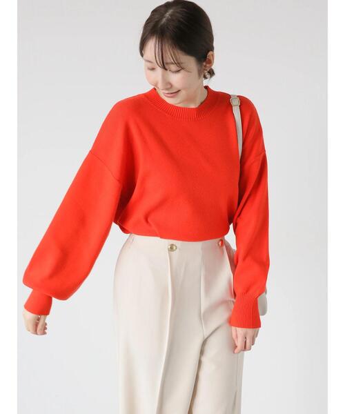 Te chichi TERRASSE(テチチテラス)の「総針クルーネックニット(ニット/セーター・レディース・オフホワイト/ブルー/オレンジ/ブラック・F)」の5枚目の写真