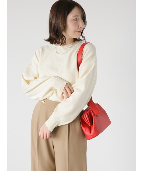 Te chichi TERRASSE(テチチテラス)の「総針クルーネックニット(ニット/セーター・レディース・オフホワイト/ブルー/オレンジ/ブラック・F)」の2枚目の写真