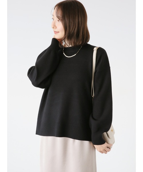 Te chichi TERRASSE(テチチテラス)の「総針クルーネックニット(ニット/セーター・レディース・オフホワイト/ブルー/オレンジ/ブラック・F)」の3枚目の写真