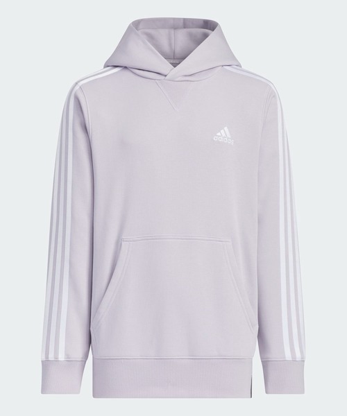 adidas（アディダス）の「エッセンシャルズ プラス ルーズフィット スリーストライプス フレンチテリー プルオーバーパーカー キッズ / アディダス adidas（パーカー・キッズ・グレー/ブラック/ブルー/パープル・110/120/130/140/150/160）」の4枚目の写真