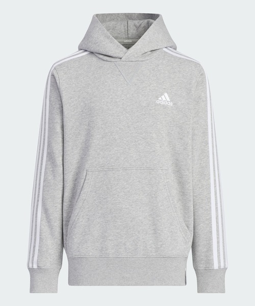 adidas（アディダス）の「エッセンシャルズ プラス ルーズフィット スリーストライプス フレンチテリー プルオーバーパーカー キッズ / アディダス adidas（パーカー・キッズ・グレー/ブラック/ブルー/パープル・110/120/130/140/150/160）」の3枚目の写真