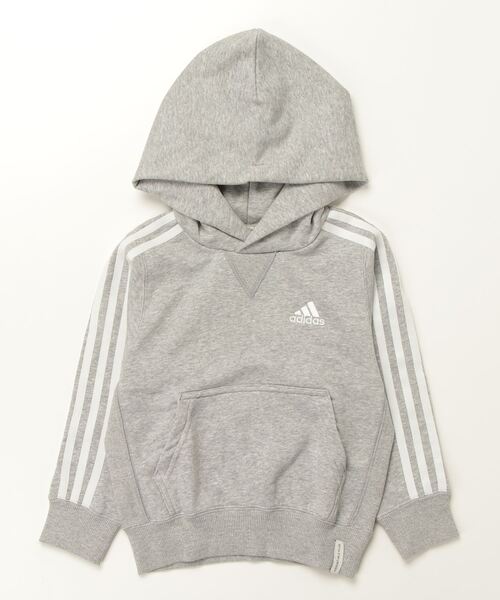 adidas（アディダス）の「エッセンシャルズ プラス ルーズフィット スリーストライプス フレンチテリー プルオーバーパーカー キッズ / アディダス adidas（パーカー・キッズ・グレー/ブラック/ブルー/パープル・110/120/130/140/150/160）」の9枚目の写真
