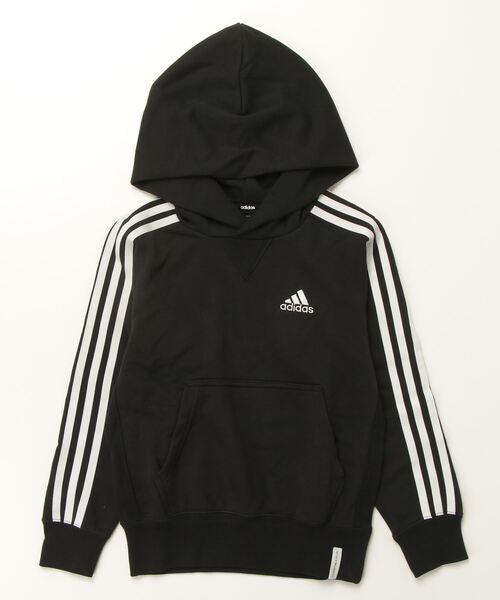 adidas（アディダス）の「エッセンシャルズ プラス ルーズフィット スリーストライプス フレンチテリー プルオーバーパーカー キッズ / アディダス adidas（パーカー・キッズ・グレー/ブラック/ブルー/パープル・110/120/130/140/150/160）」の15枚目の写真