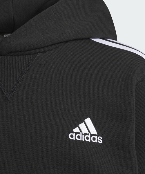adidas（アディダス）の「エッセンシャルズ プラス ルーズフィット スリーストライプス フレンチテリー プルオーバーパーカー キッズ / アディダス adidas（パーカー・キッズ・グレー/ブラック/ブルー/パープル・110/120/130/140/150/160）」の12枚目の写真