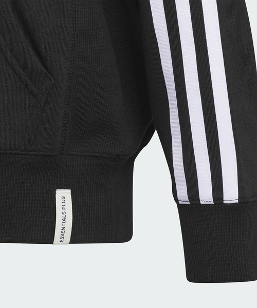 adidas（アディダス）の「エッセンシャルズ プラス ルーズフィット スリーストライプス フレンチテリー プルオーバーパーカー キッズ / アディダス adidas（パーカー・キッズ・グレー/ブラック/ブルー/パープル・110/120/130/140/150/160）」の14枚目の写真