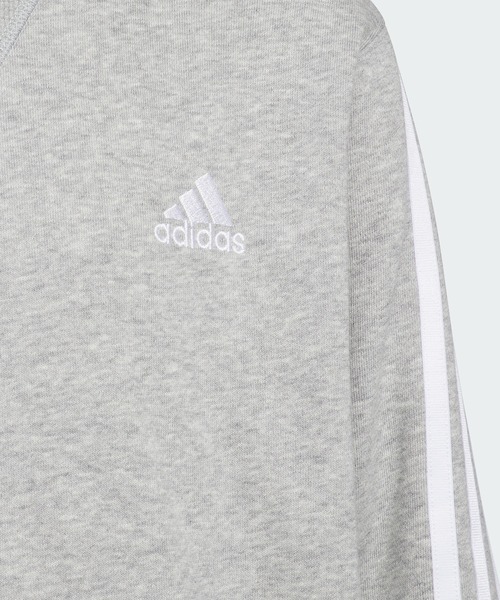 adidas（アディダス）の「エッセンシャルズ プラス ルーズフィット スリーストライプス フレンチテリー プルオーバーパーカー キッズ / アディダス adidas（パーカー・キッズ・グレー/ブラック/ブルー/パープル・110/120/130/140/150/160）」の6枚目の写真