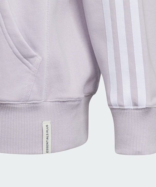 adidas（アディダス）の「エッセンシャルズ プラス ルーズフィット スリーストライプス フレンチテリー プルオーバーパーカー キッズ / アディダス adidas（パーカー・キッズ・グレー/ブラック/ブルー/パープル・110/120/130/140/150/160）」の16枚目の写真