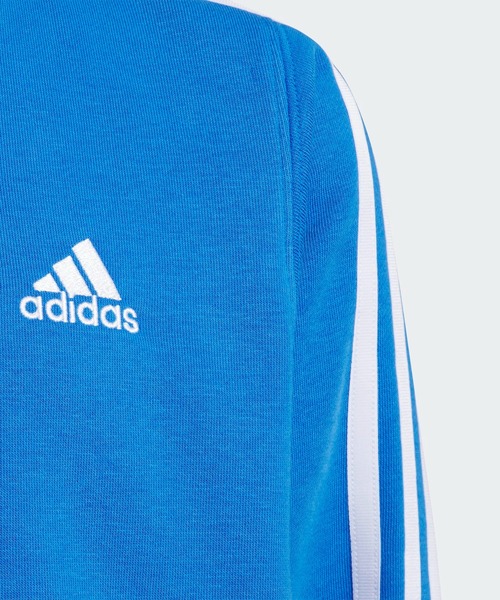 adidas（アディダス）の「エッセンシャルズ プラス ルーズフィット スリーストライプス フレンチテリー プルオーバーパーカー キッズ / アディダス adidas（パーカー・キッズ・グレー/ブラック/ブルー/パープル・110/120/130/140/150/160）」の18枚目の写真