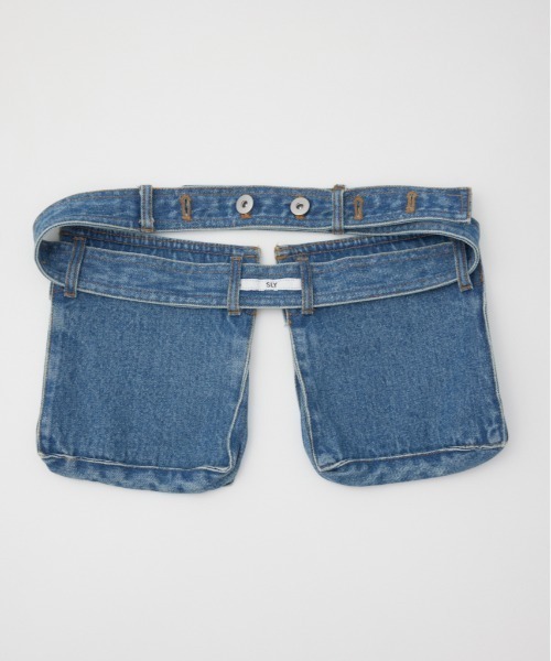 SLY(スライ)の「DENIM DETAIL POCKET BELT デニム ディテール ポケット ベルト(ベルト・レディース・ライトブルー・FREE)」の3枚目の写真