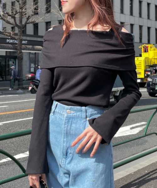 セール】オフショルケープテレコトップス（Tシャツ/カットソー
