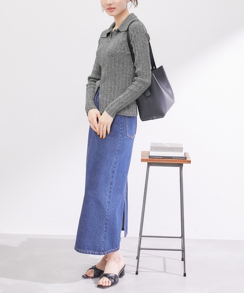 ROPE' PICNIC(ロペピクニック)の「【WEB限定】襟付きWジップカーディガン(ニット/セーター・レディース・ブラウン/ブラック系その他/ライトグリーン・38)」の16枚目の写真