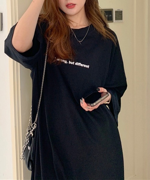 Miniministore(ミニミニストア)の「五分袖Tシャツワンピース バックプリント(ワンピース・レディース・ブラック/ホワイト/グレー・FREE)」の12枚目の写真