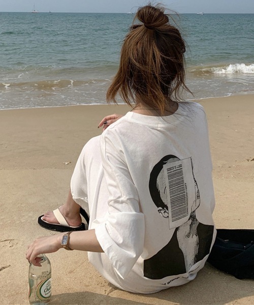 Miniministore(ミニミニストア)の「五分袖Tシャツワンピース バックプリント(ワンピース・レディース・ブラック/ホワイト/グレー・FREE)」の16枚目の写真
