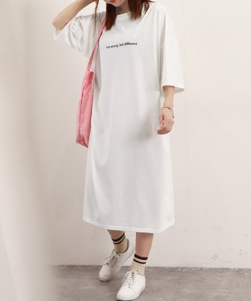 Miniministore(ミニミニストア)の「五分袖Tシャツワンピース バックプリント(ワンピース・レディース・ブラック/ホワイト/グレー・FREE)」の19枚目の写真