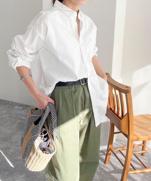 fredy emue（フレディエミュ）の「FR刺繍オックスルーズシャツ（シャツ/ブラウス・レディース・オレンジ/サックスブルー/オフホワイト/ベビーピンク/ライトグリーン・38）」の12枚目の写真