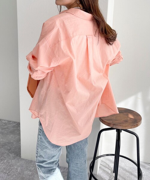 fredy emue（フレディエミュ）の「FR刺繍オックスルーズシャツ（シャツ/ブラウス・レディース・オレンジ/サックスブルー/オフホワイト/ベビーピンク/ライトグリーン・38）」の21枚目の写真