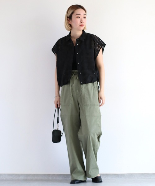 cepo(セポ)の「スリットイージードロストパンツ(その他パンツ・レディース・オリーブ/ブラック/オフホワイト・M)」の12枚目の写真