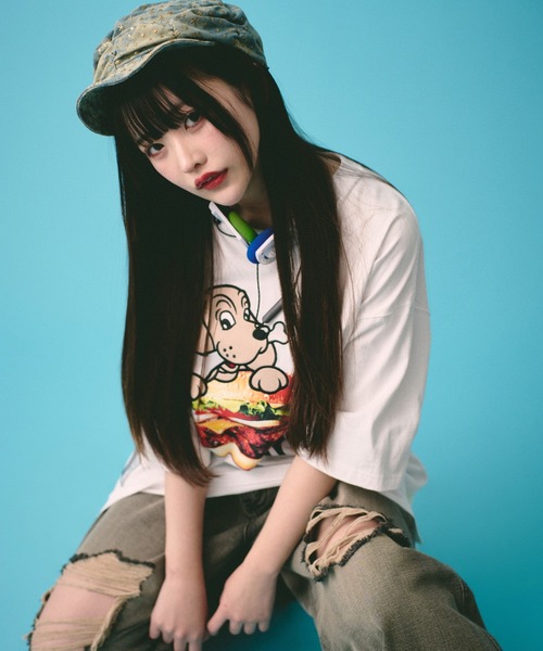 GALFY（ガルフィー）の「GALFY-ハイカロリー Tee（Tシャツ/カットソー・メンズ・イエロー/ホワイト/ブラック・L/XL）」の4枚目の写真