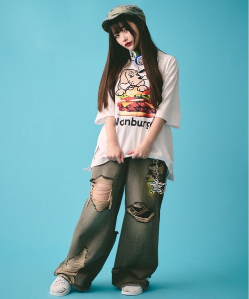 GALFY（ガルフィー）の「GALFY-ハイカロリー Tee（Tシャツ/カットソー・メンズ・イエロー/ホワイト/ブラック・L/XL）」の5枚目の写真