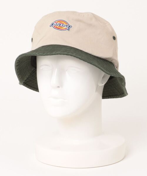 Dickies(ディッキーズ)の「DICKIES/ディッキーズ EX ICON TWO TONE BUCKET HAT(ハット・メンズ・ブラック/ベージュ/ホワイト/モスグリーン・57~59cm)」の3枚目の写真