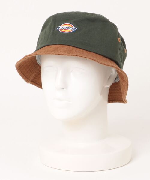 Dickies(ディッキーズ)の「DICKIES/ディッキーズ EX ICON TWO TONE BUCKET HAT(ハット・メンズ・ブラック/ベージュ/ホワイト/モスグリーン・57~59cm)」の4枚目の写真