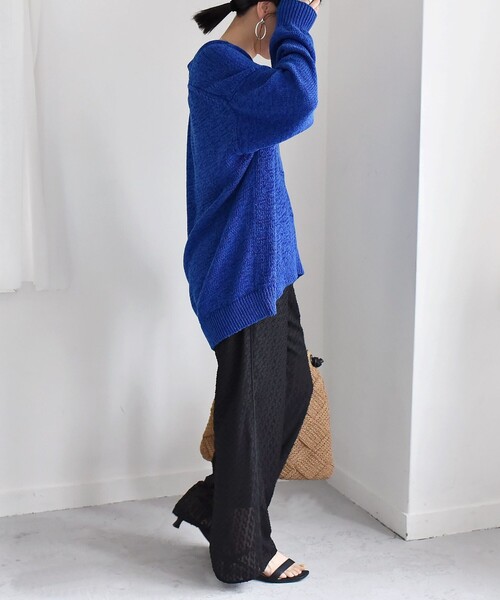 quaranciel(カランシエル)の「quaranciel:〈手洗い可能〉カットジャカード ジオメトリック ワイド パンツ(その他パンツ・レディース・ナチュラル/ブラック・ONE SIZE)」の19枚目の写真