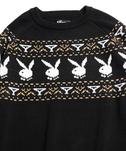 PLAYBOY（プレイボーイ）の「PLAYBOY / プレイボーイ 80S PLAYBOY CREW SWEATER ジャガード クルーネックセーター（ニット/セーター・メンズ・ブラック/ホワイト・MEDIUM/LARGE）」の17枚目の写真
